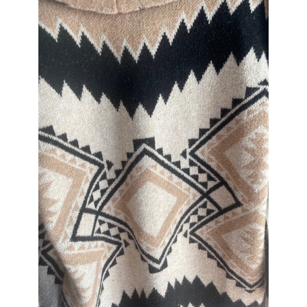 Tahari Western Tribal Print With Bohemian Flair Open Cardigan Medium Sweater - Picture 4 of 9